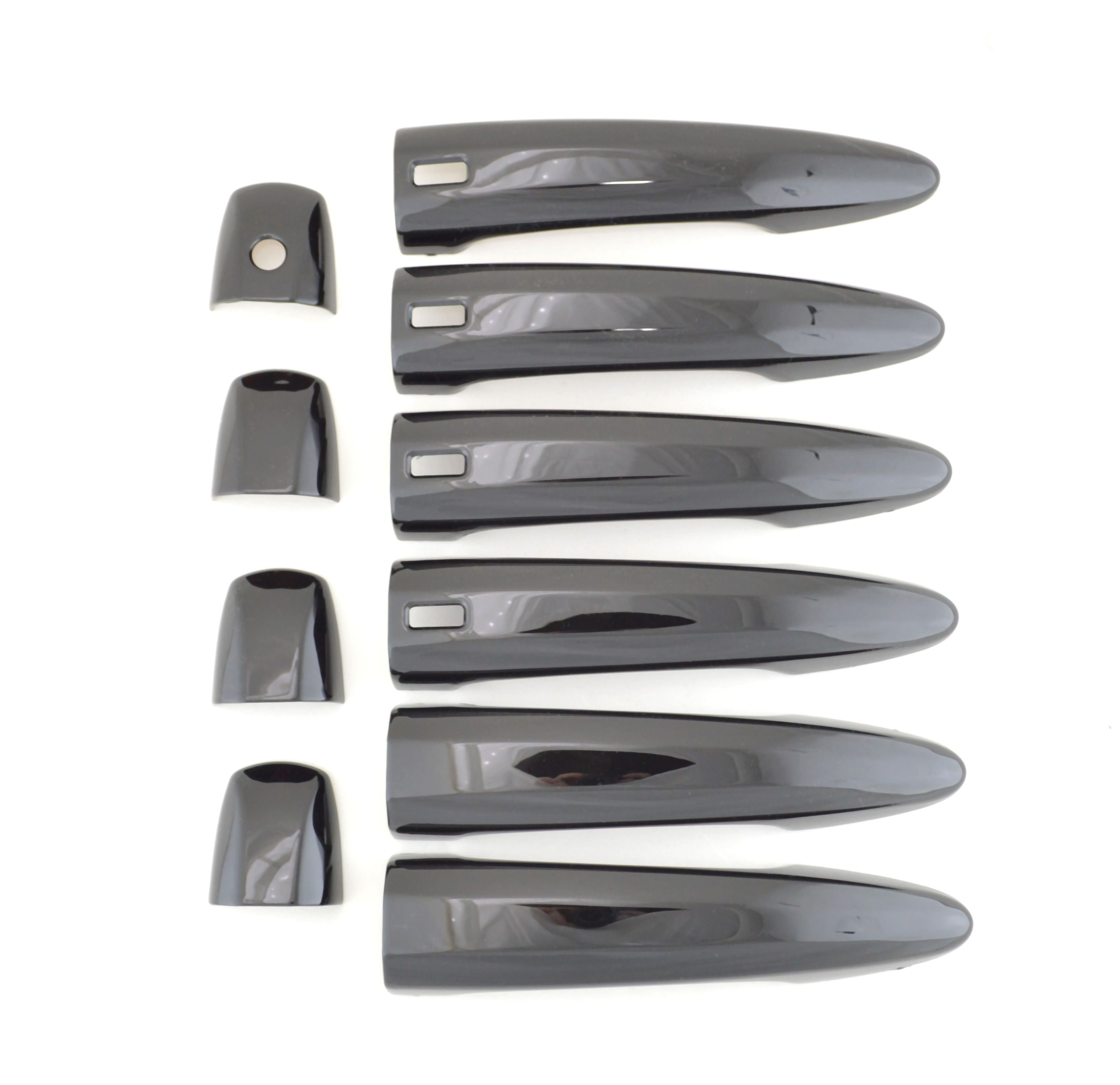 DH6292BLK 19-22 Nissan Altima W/ or W/O Smart Key 10 PCS Gloss Black Snap-on W/Tape Door Handle Cover