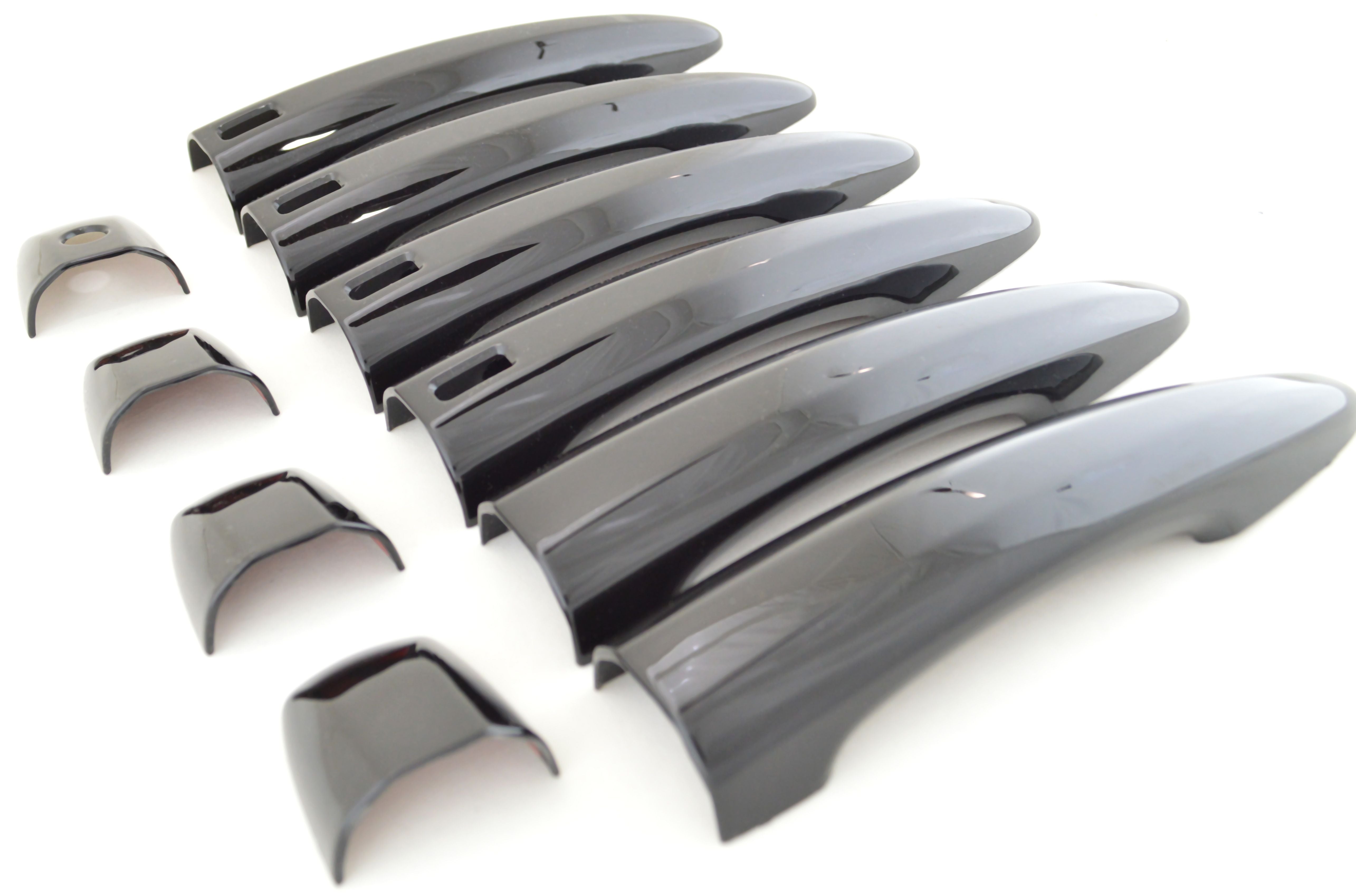 DH6292BLK 19-22 Nissan Altima W/ or W/O Smart Key 10 PCS Gloss Black Snap-on W/Tape Door Handle Cover