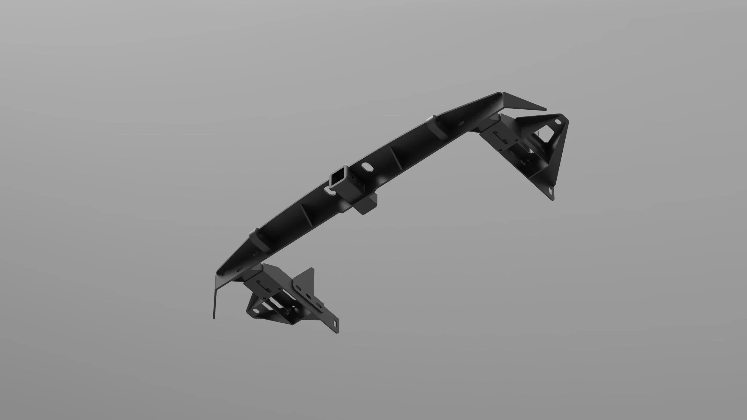 Steel off-road bumper with mounting brackets for Toyota or Jeep overlanding vehicles