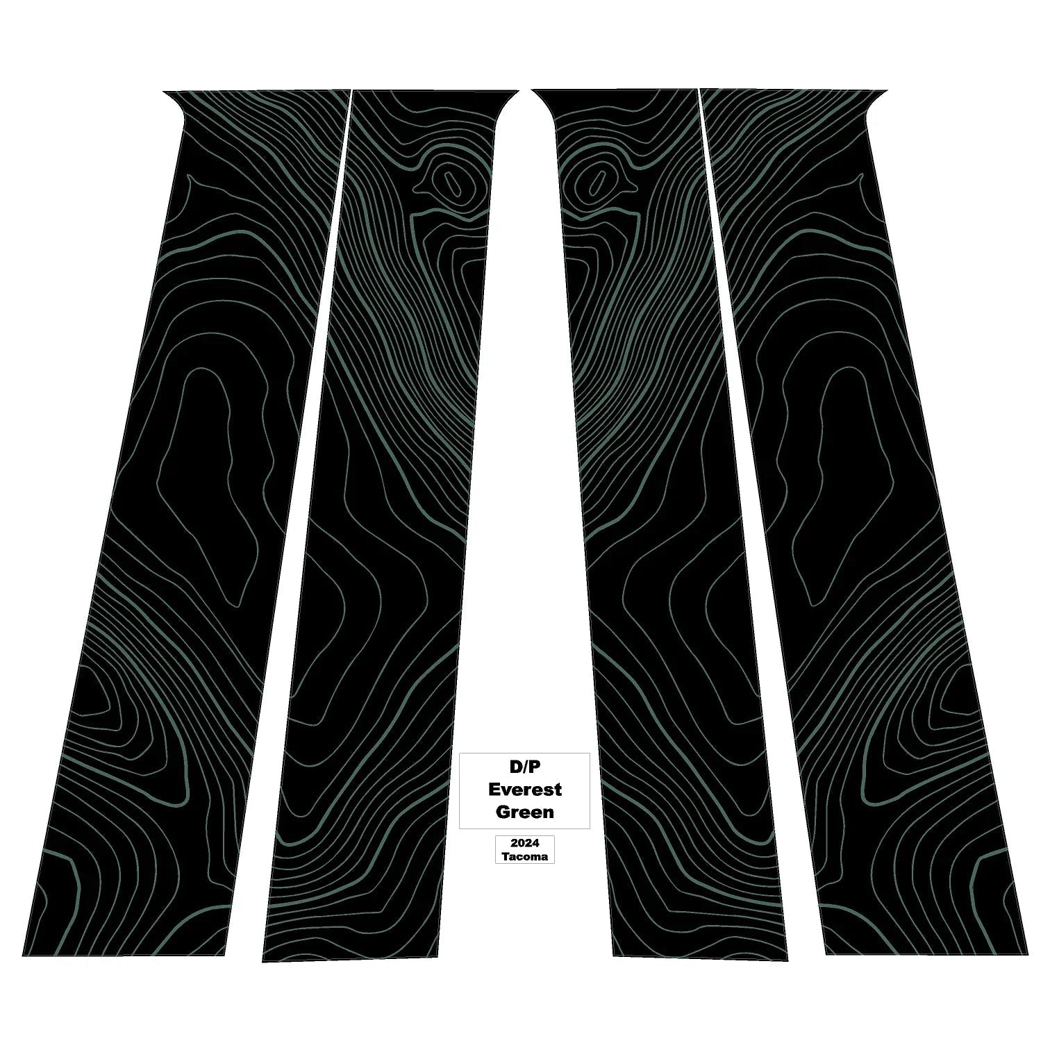 Topographic B Pillar Overlays - 2024+ Tacoma Double Cab / 2025+ 4Runner