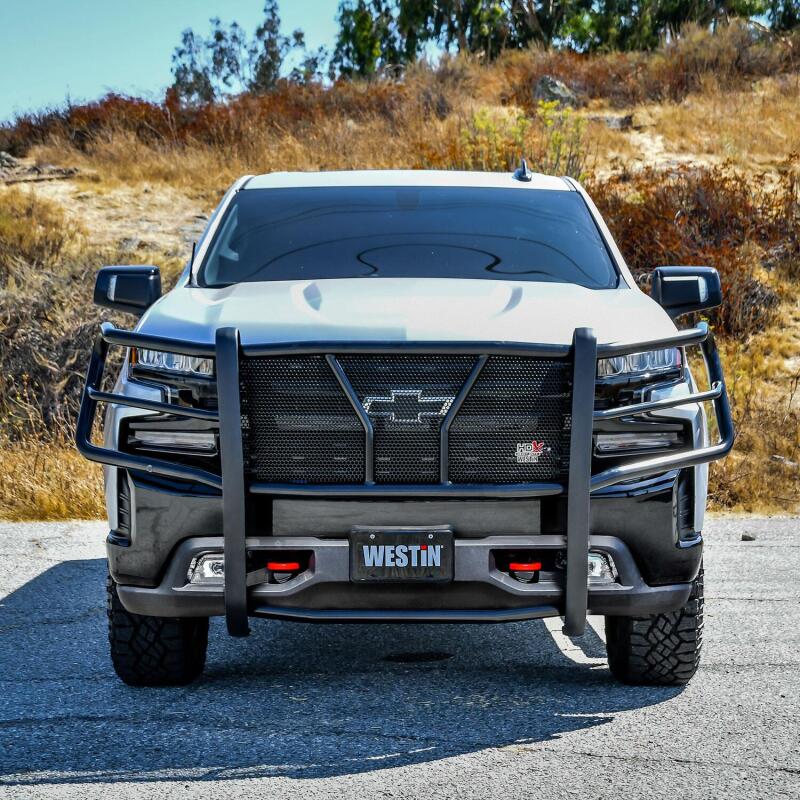 Westin HDX Modular Grille Guard, Without Sensors, fits Chevy Silverado 1500