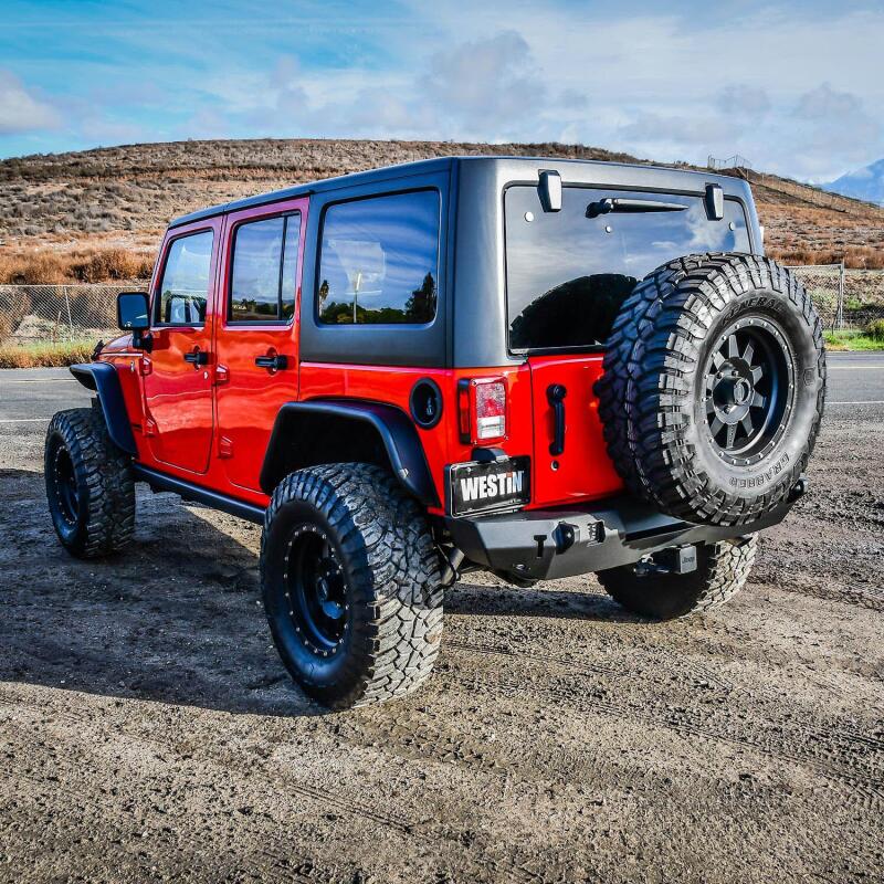 Westin WJ2 Rear Bumper, Textured Black, fits Jeep Wrangler