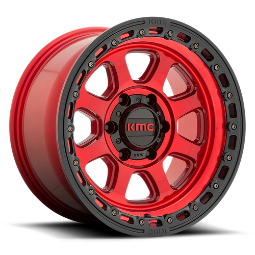 KMC Chase Candy Red w/ Black Lip (KM548) Wheel - Candy Red w/ Black Lip
