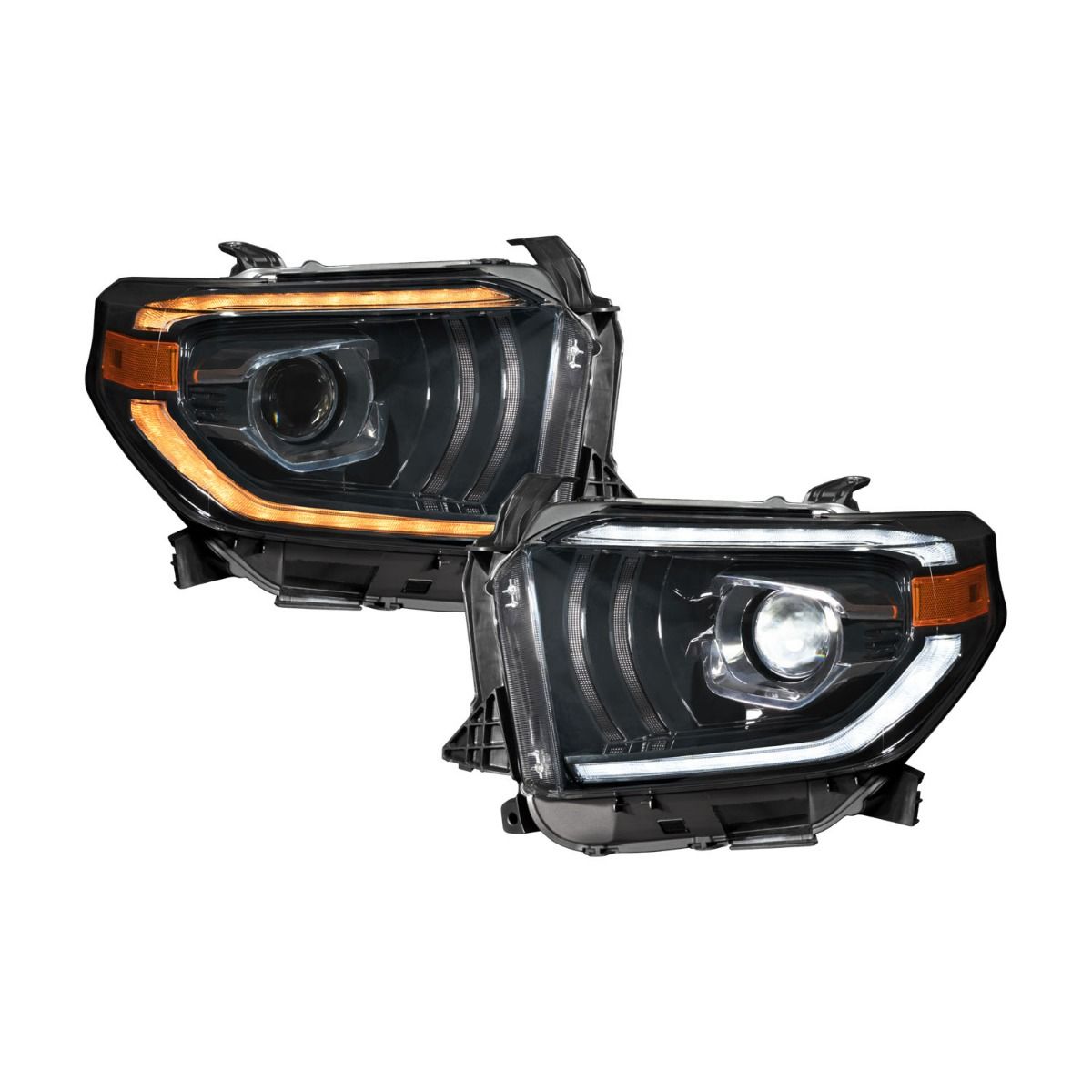 Form Lighting LED Projector Headlights for Toyota Tundra 2014–2021, pair with lights on