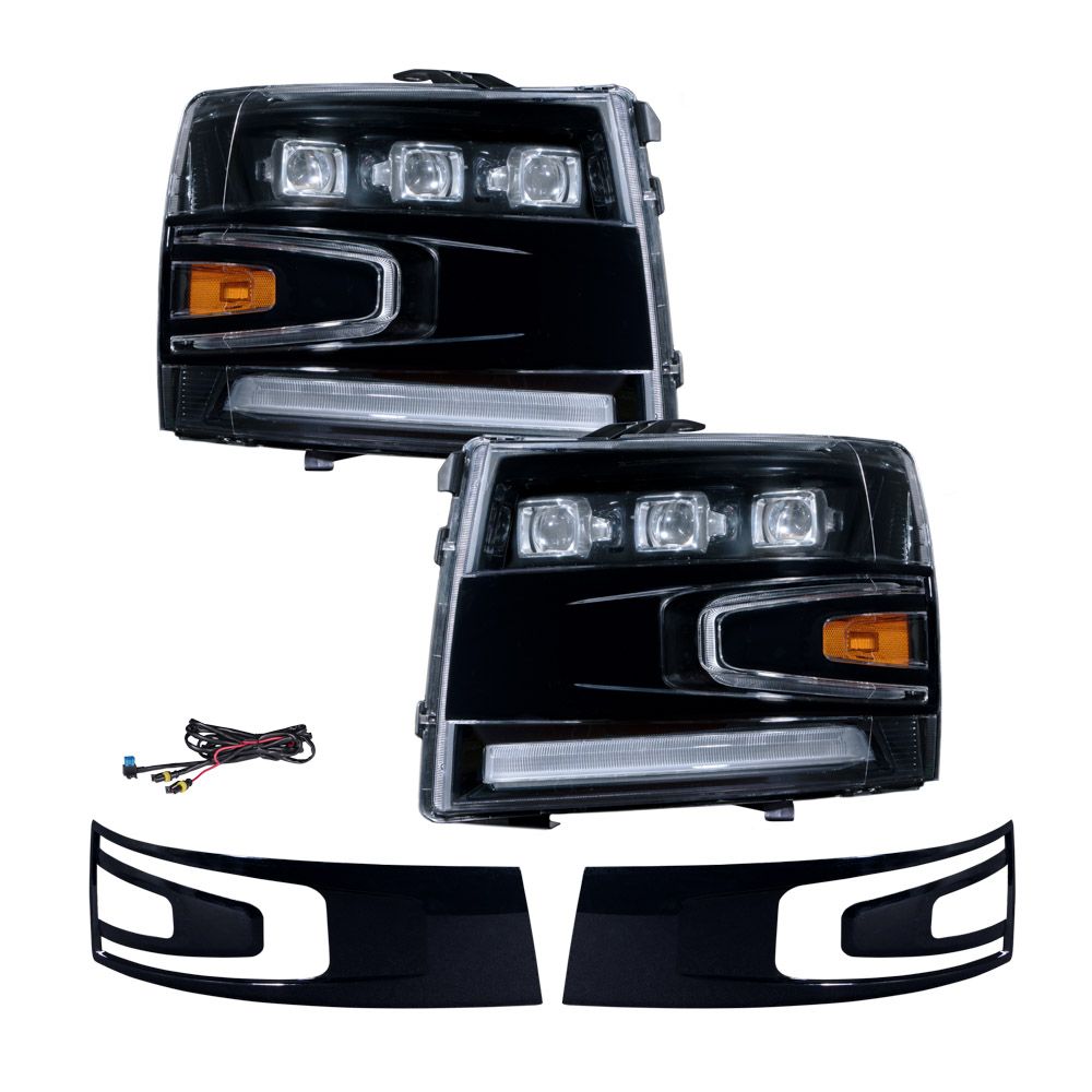 Form Lighting LED Projector Headlights for Chevrolet Silverado 2007-2013 - pair, lights off