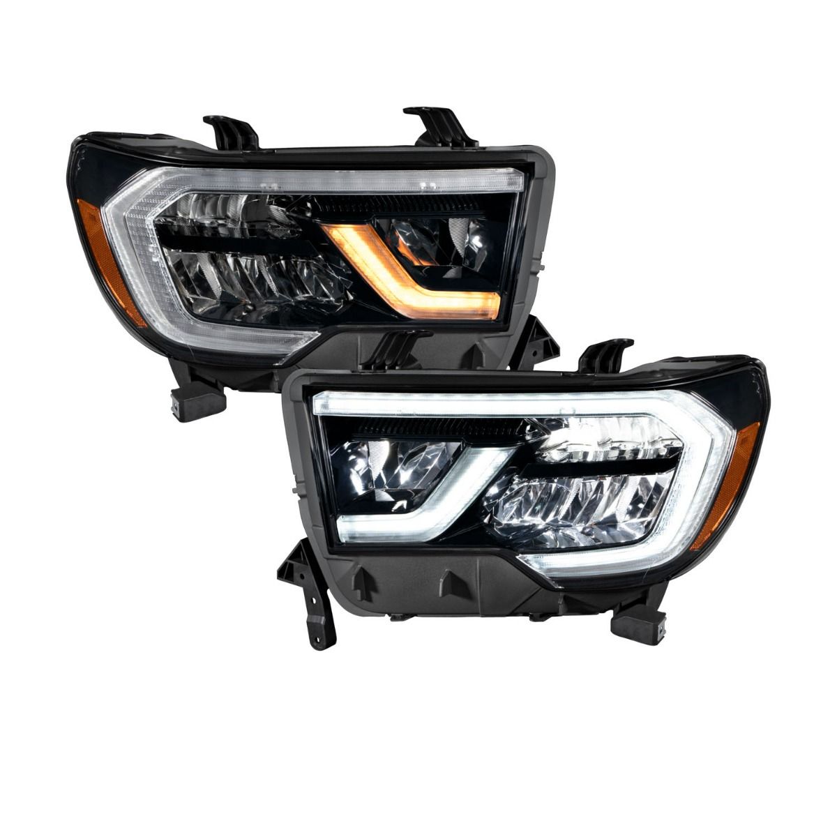 Form Lighting Sequential LED Reflector Headlights for Toyota Sequoia 2008-2017 - pair, lit