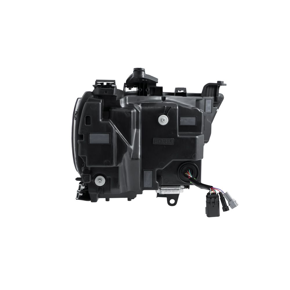 Form Lighting Sequential LED Projector Headlights for Ram 1500 2019–2024, rear of the housing and connectors
