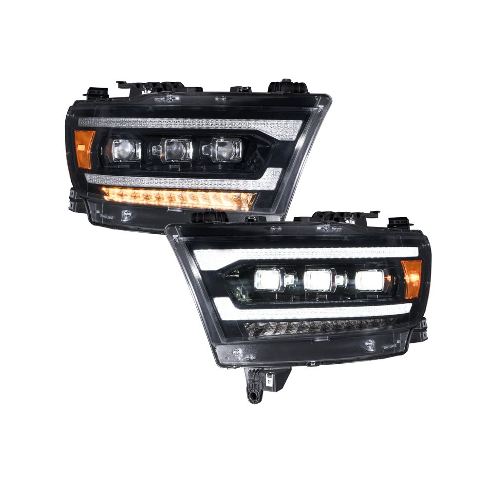 Form Lighting Sequential LED Projector Headlights for Ram 1500 2019–2024, pair with lights on