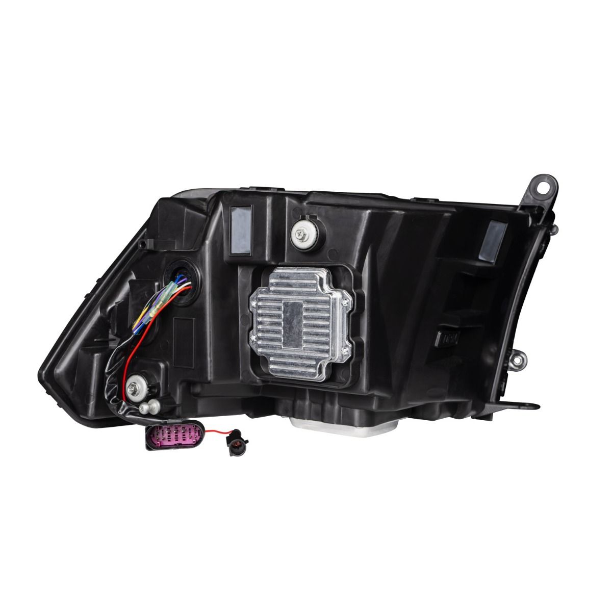 Form Lighting Sequential LED Projector Headlights for Ram 1500/2500/3500 2009–2018, rear of the housing and connectors