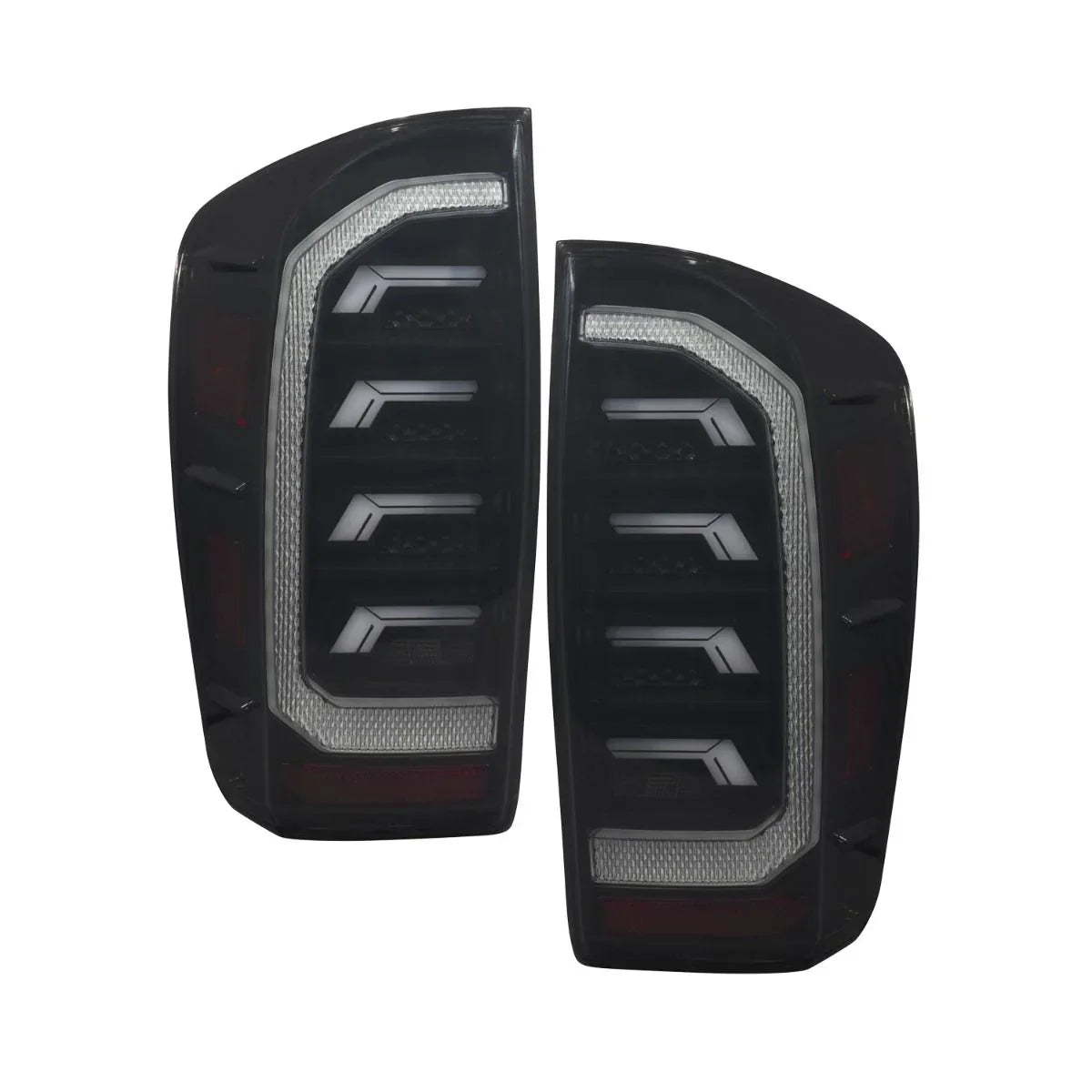 Pair of black LED tail lights for 2016 Toyota Tacoma, rear view vehicle accessories