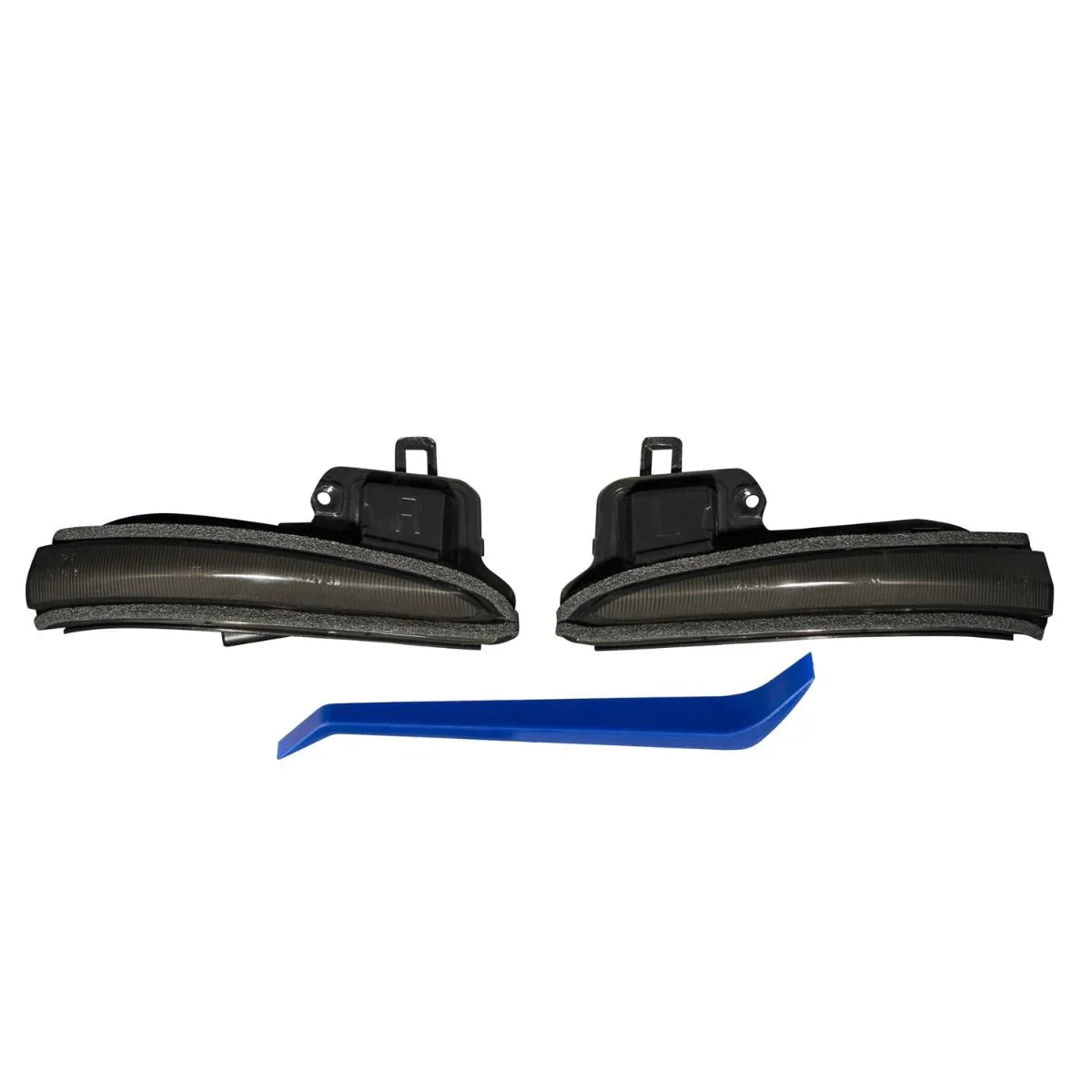 2016 Toyota Tacoma mirror turn signal light pair with blue trim removal tool
