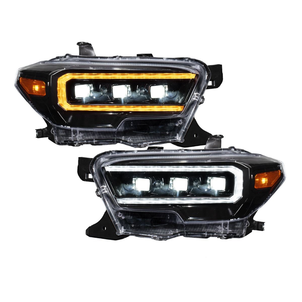 Form Lighting LED Projector Headlights with Selectable DRL for Toyota Tacoma 2016–2023, pair with DRL and low beam on