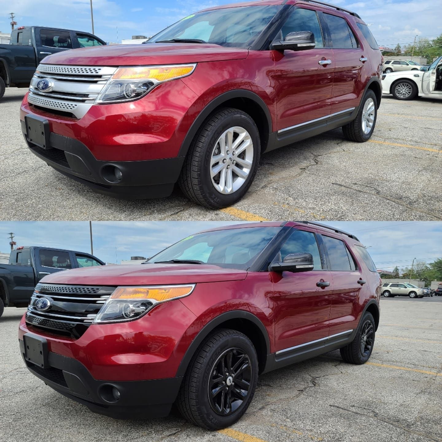 ABS6404BLK 11-15 Ford Explorer Does Not Fit Sport 3 PCS Gloss Black Tape-on Grille Overlay