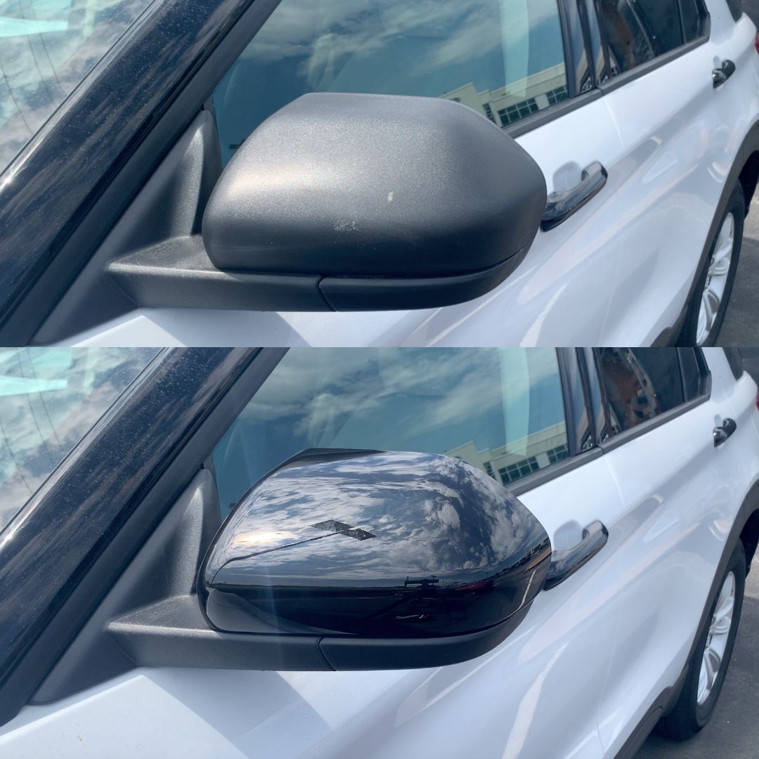MC6313BLK 20-22 Ford Explorer 2 PCS No Turn Signal Top Gloss Black Tape-on Mirror Cover