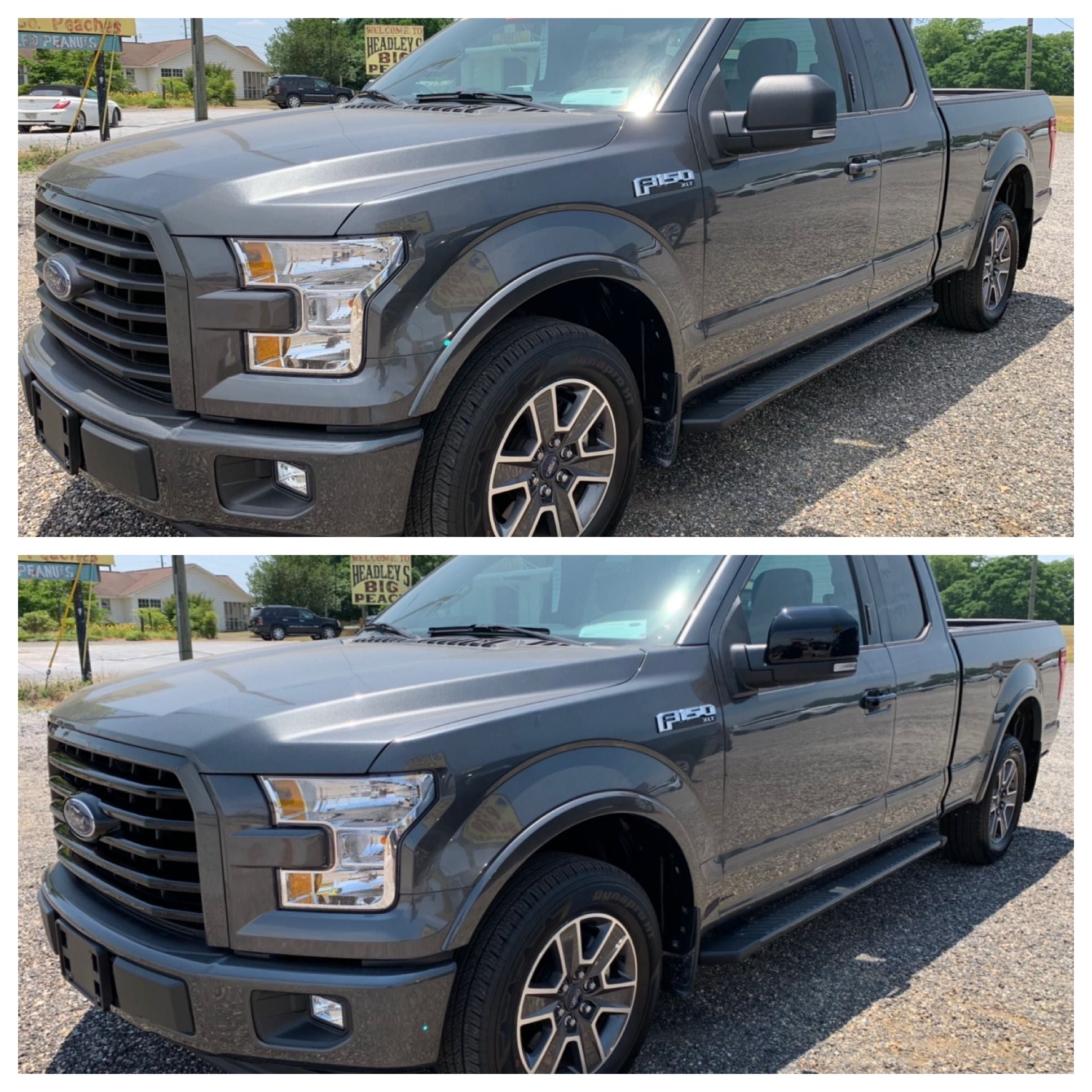 ABS6411BLK 15-17 Ford F-150 XLT 4 PCS Gloss Black Tape-on Grille Overlay