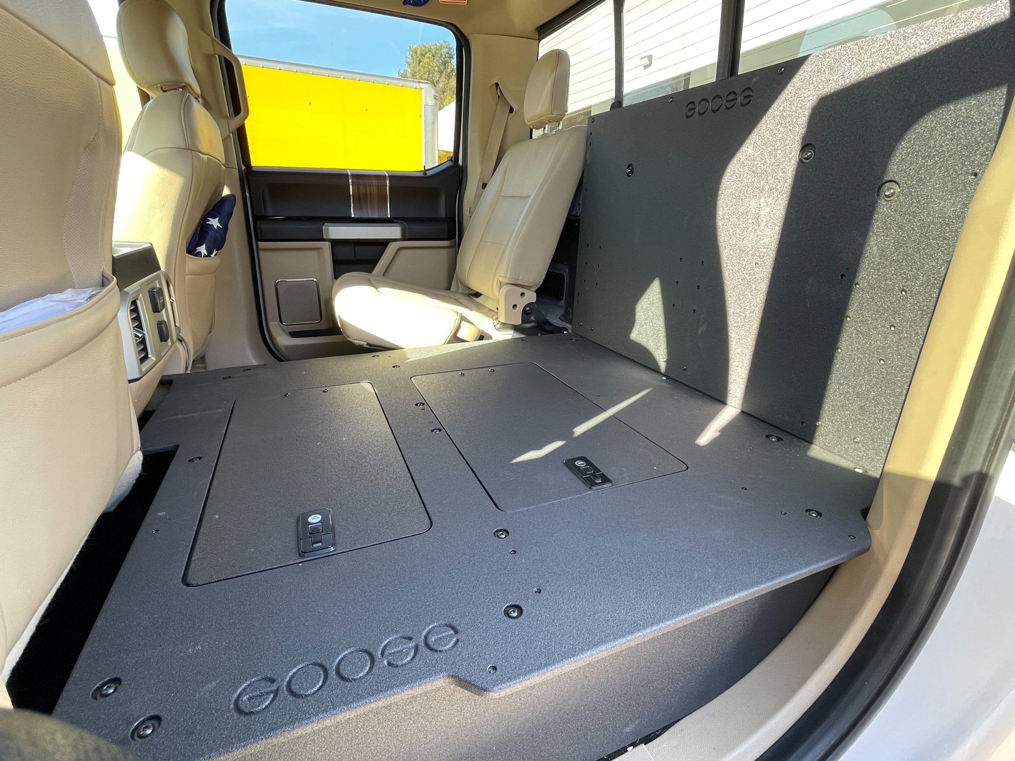 Goose Gear Ford Super Duty F250-F550 2017-Present 4th & 5th Gen. Crew Cab - Second Row Seat Delete Plate System
