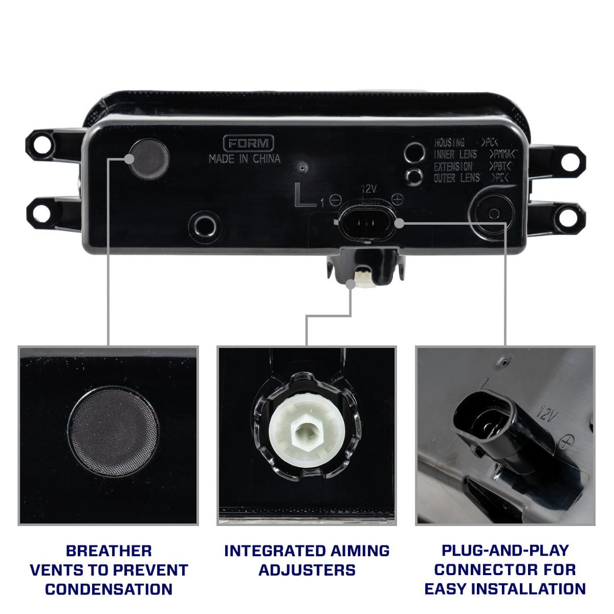 Form Lighting LED Fog Lights for Toyota Tacoma 2024-2026 – beam at night