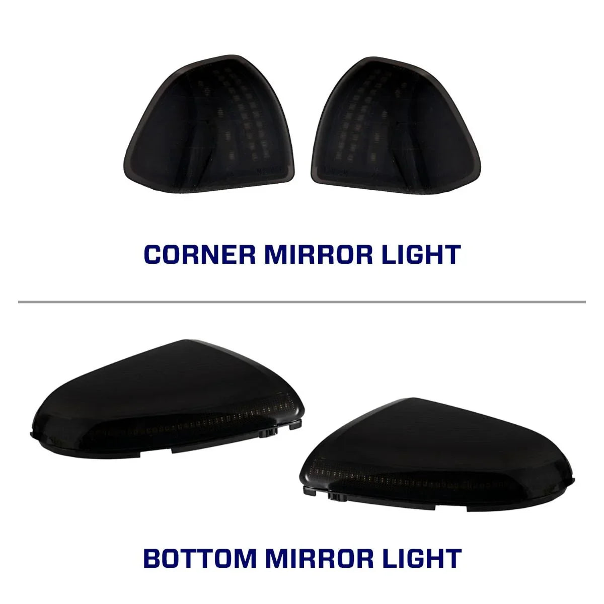 Smoked LED corner and bottom mirror lights for off-road or overlanding vehicles