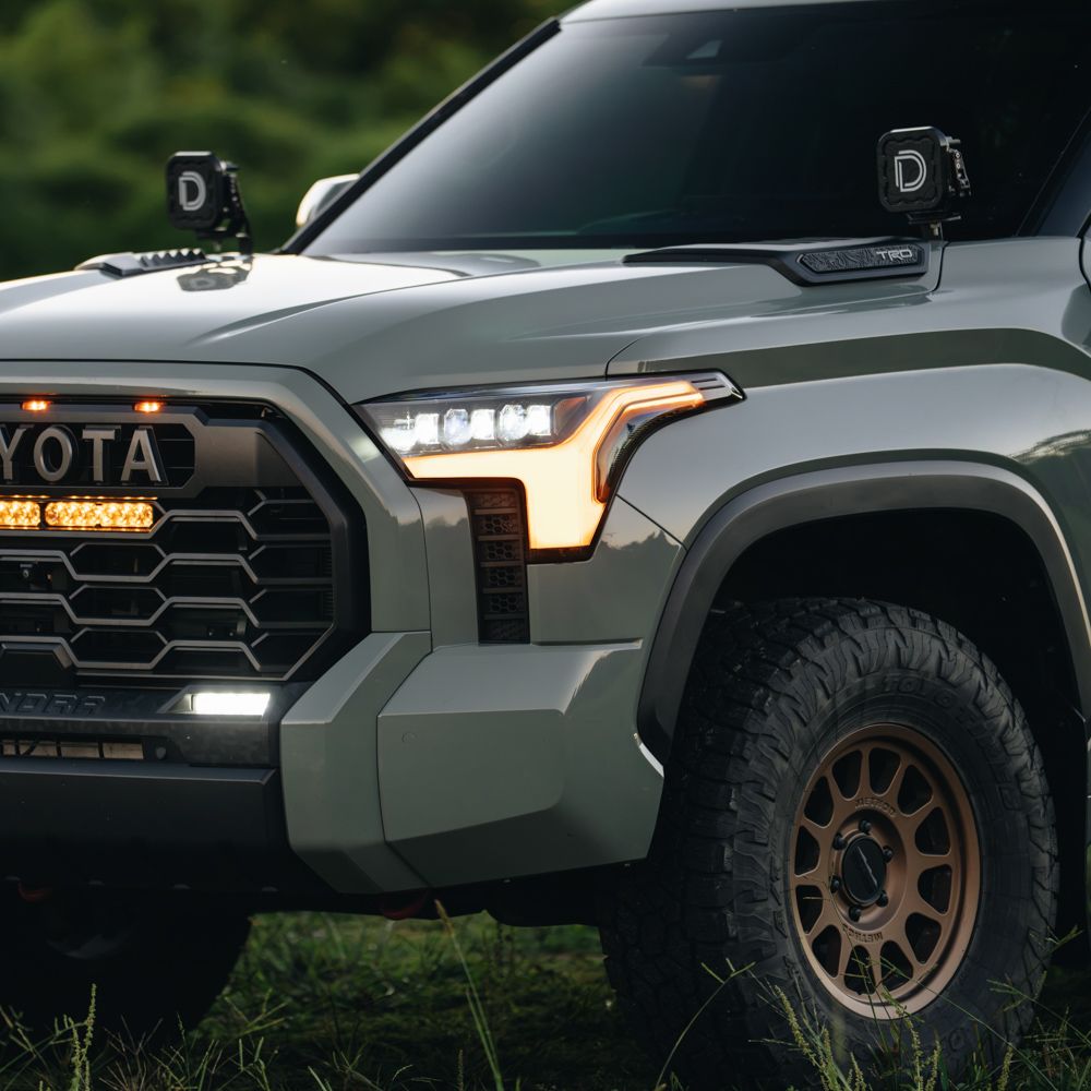 Form Lighting Sequential LED Projector Headlights for Toyota Sequoia 2023–2026, front view, installed