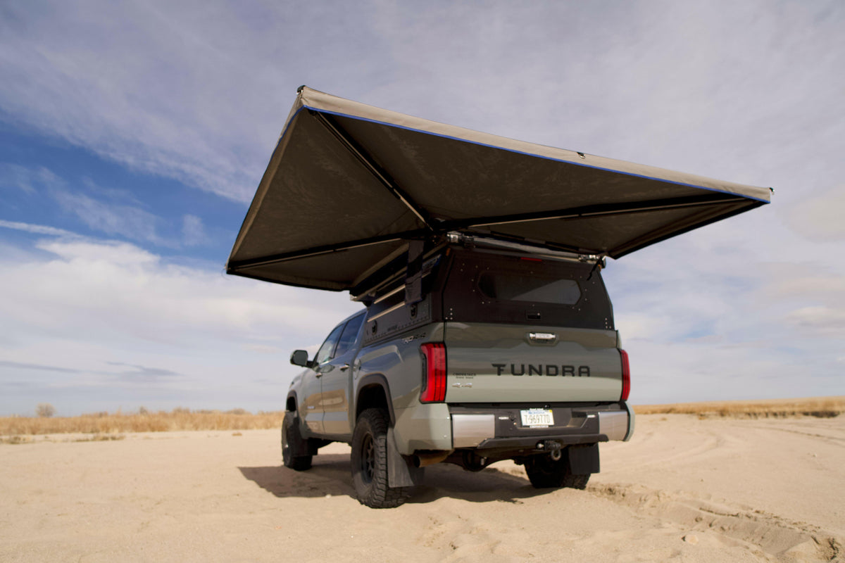 Dirtbox Overland Freestanding 270 Degree Awning for trucks, universal fit