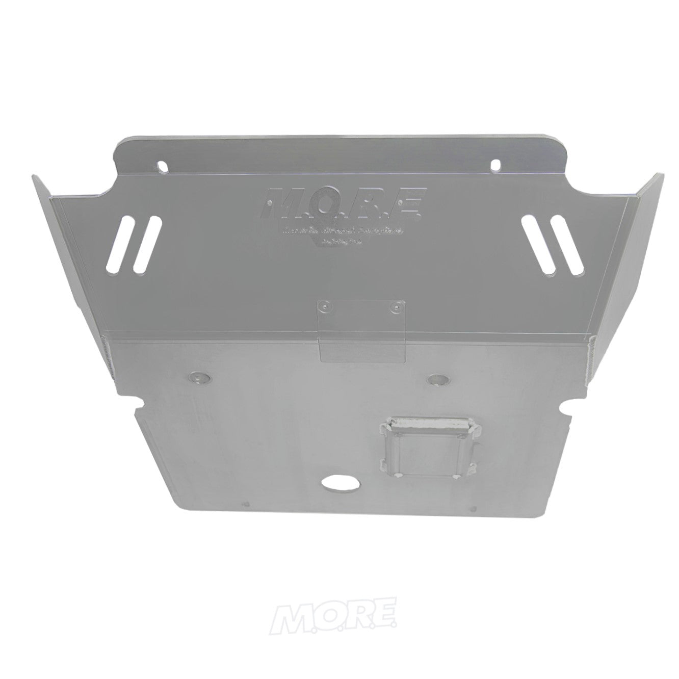 Aluminum front skid plate for Toyota Tacoma Gen 2 Gen 3, silver, isolated on white background