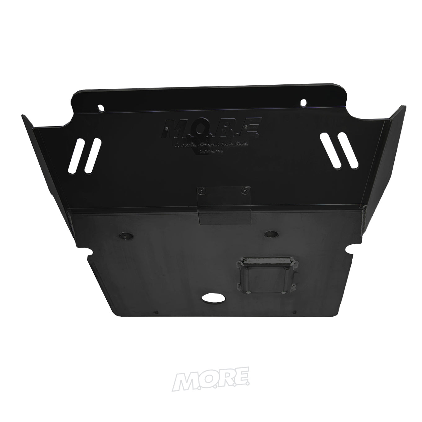 Aluminum front skid plate for Toyota Tacoma Gen 2 and Gen 3, black finish, isolated view