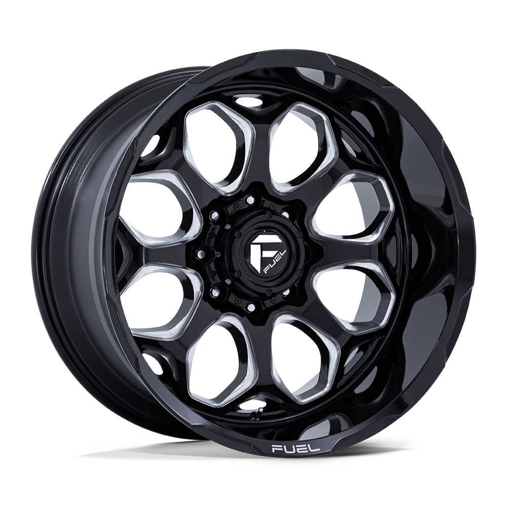 Fuel Scepter FC862 Gloss Black Milled wheel, multiple bolt patterns