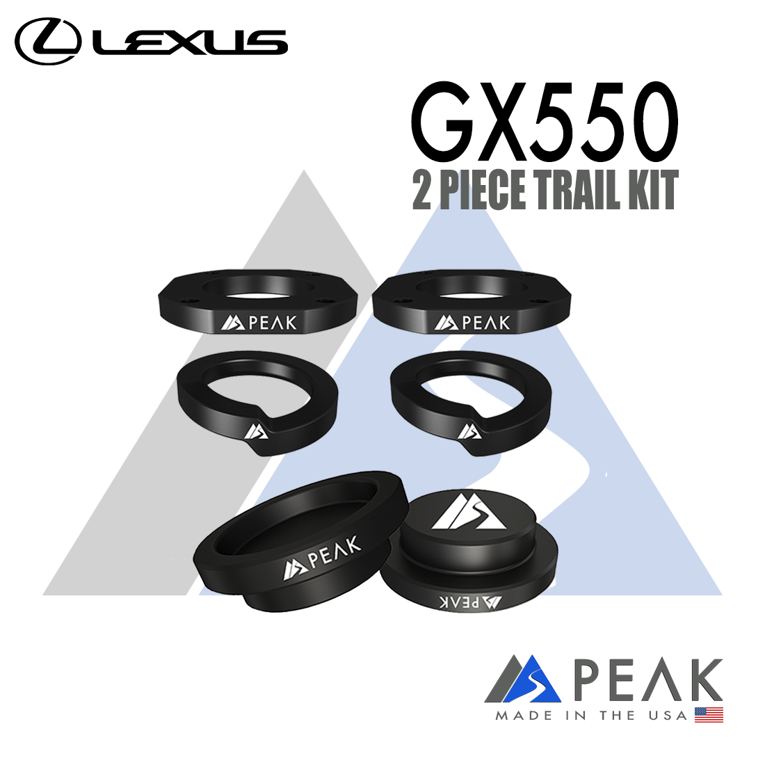 Peak Suspension 2024+ Lexus GX550 2-Piece Trail Kit 2.25" Lift for 2024+ Lexus GX