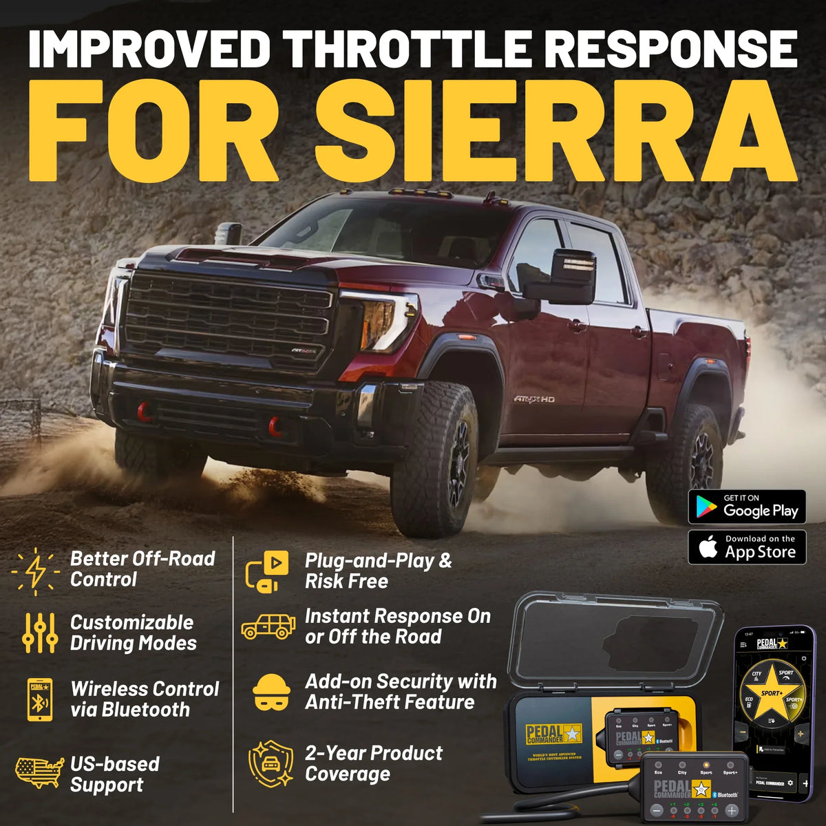 Pedal Commander throttle response controller for GMC Sierra 2500HD