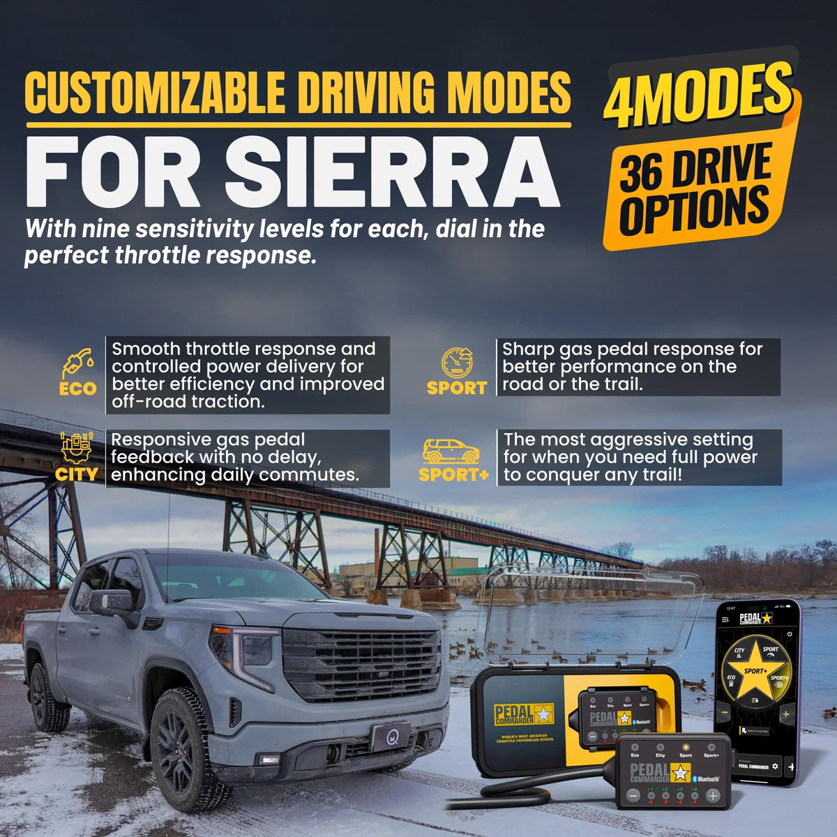 Pedal Commander throttle response controller for GMC Sierra 1500
