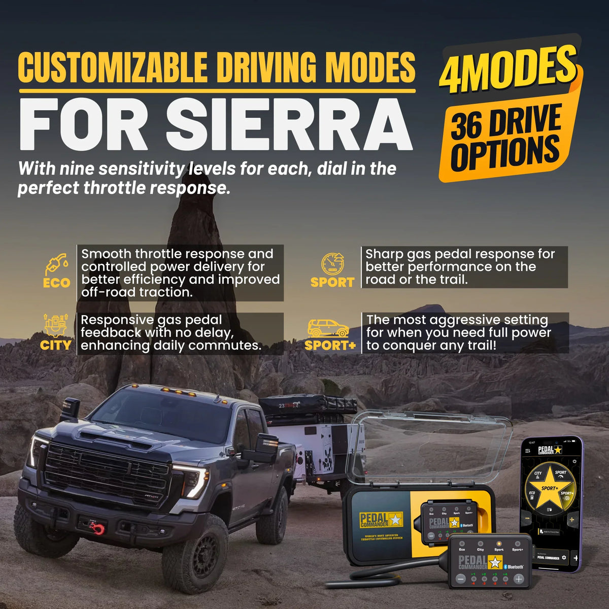 Pedal Commander throttle response controller for GMC Sierra 2500HD
