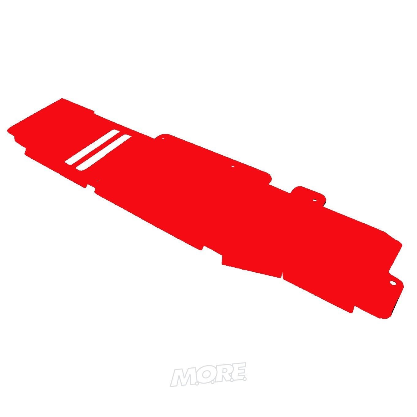 Red gas tank skid plate for Jeep Wrangler JKU 2007-2018 on white background