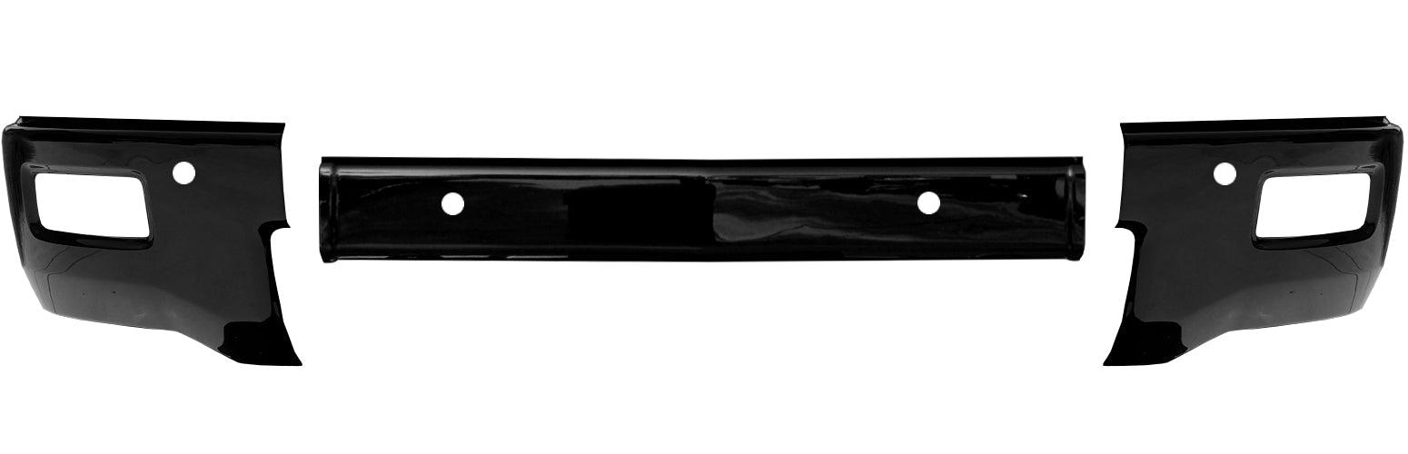 Gloss Black 2014-2015 Chevy Silverado 1500 - Front BUMPERSHELLZ™ - chrome Delete Kit with parking sensors and fog lamp cut outs