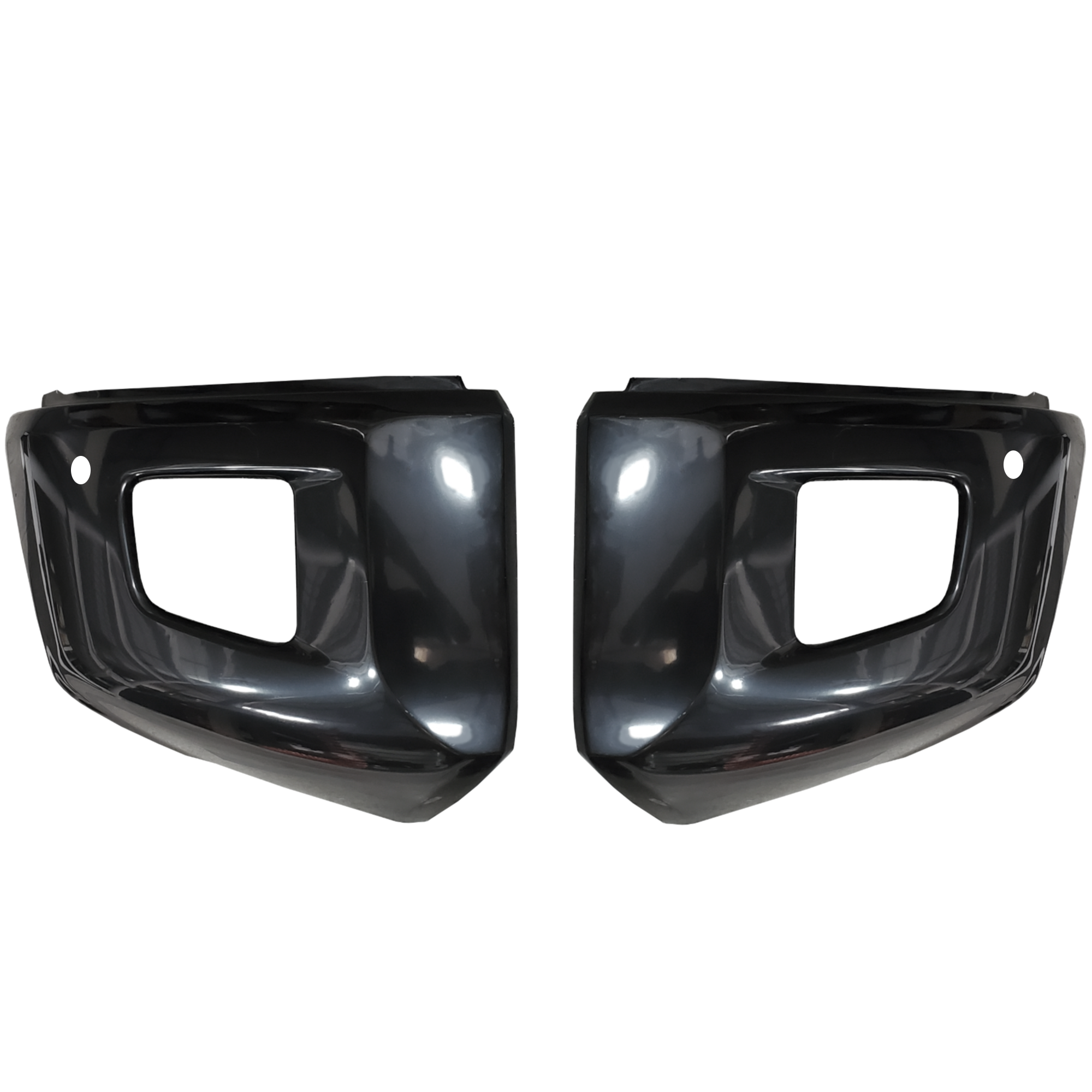 Gloss Black BumperShellz Front Bumper Overlays for 2014-2021 Toyota Tundra, Chrome Delete Kit, With Sensor Holes