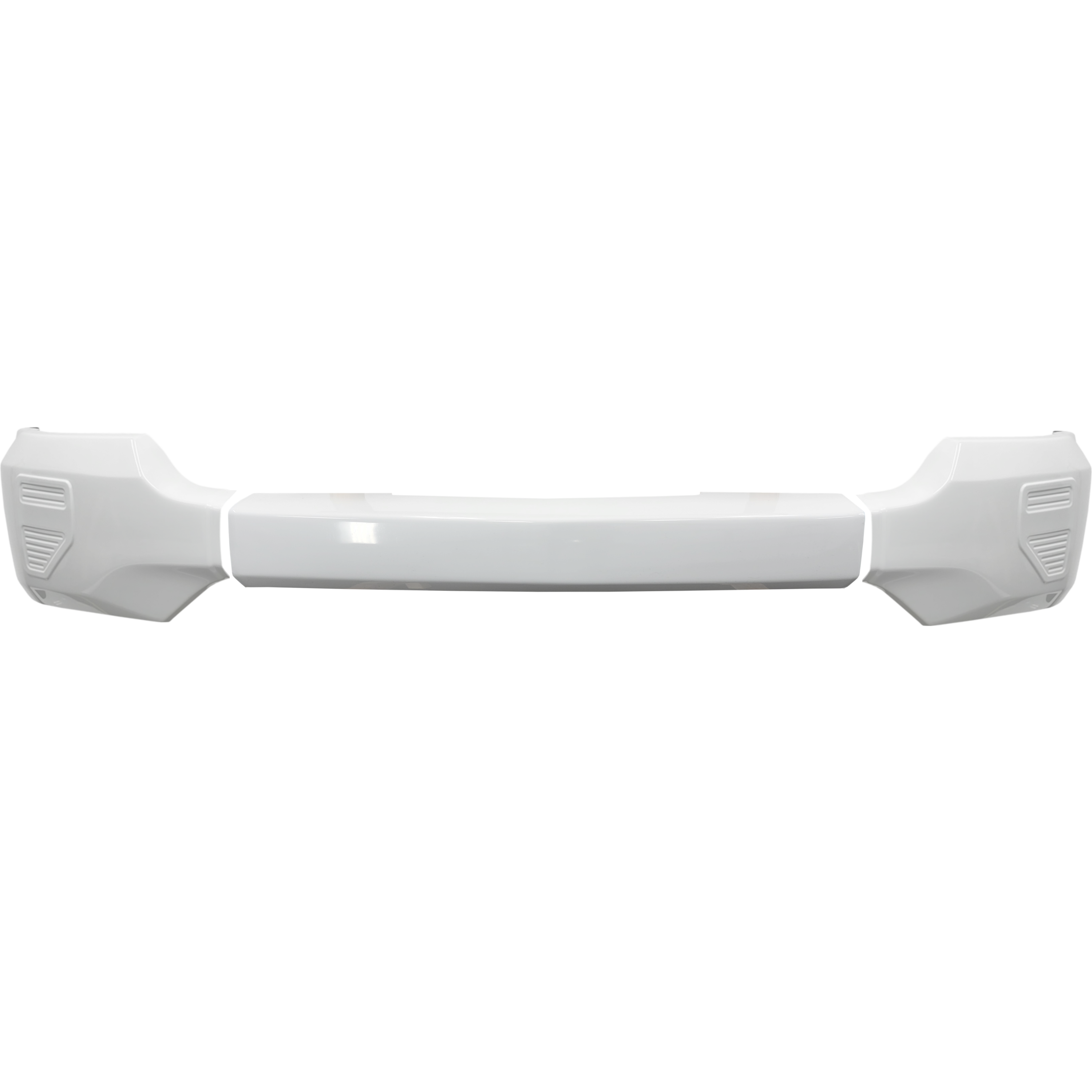 Gloss white front BumperShellz for 2016-2018 Chevy Silverado 1500, no parking sensors, no fog lamps