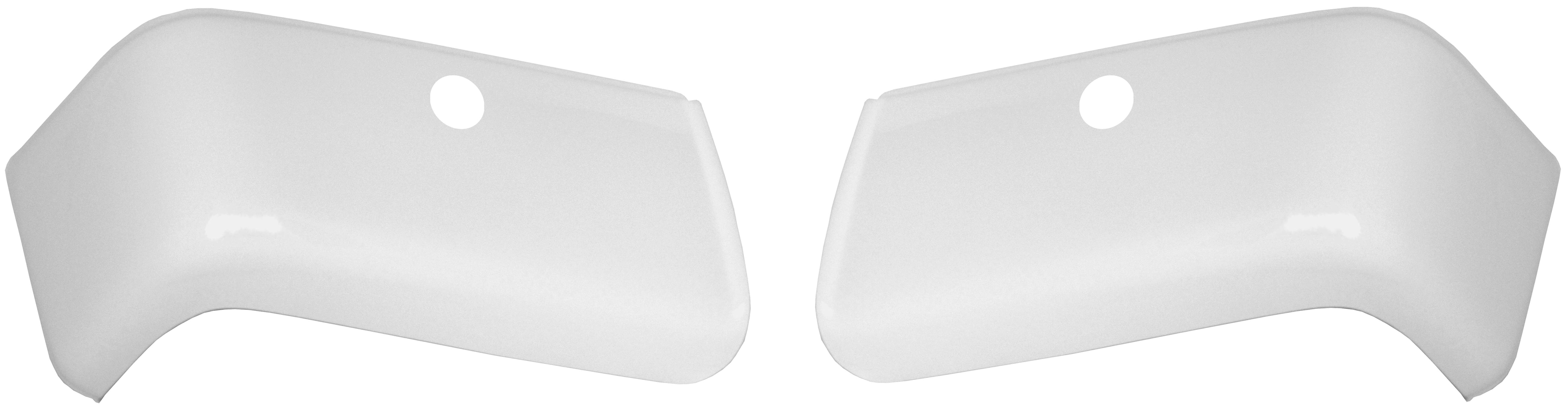 Gloss white rear bumper cover for 2007-2013 Chevy Silverado/GMC Sierra, with parking sensor hole cutouts