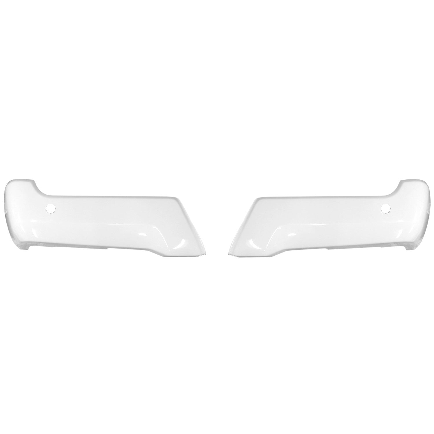 Ford F250/F350 gloss white rear bumper cover by BumperShellz, featuring parking sensor holes, fits 2017-2022 models.