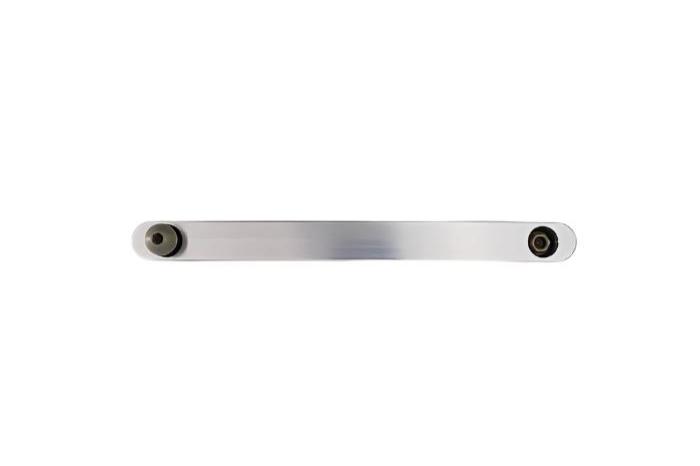 Aluminum control arm for off-road vehicle suspension, isolated on white background