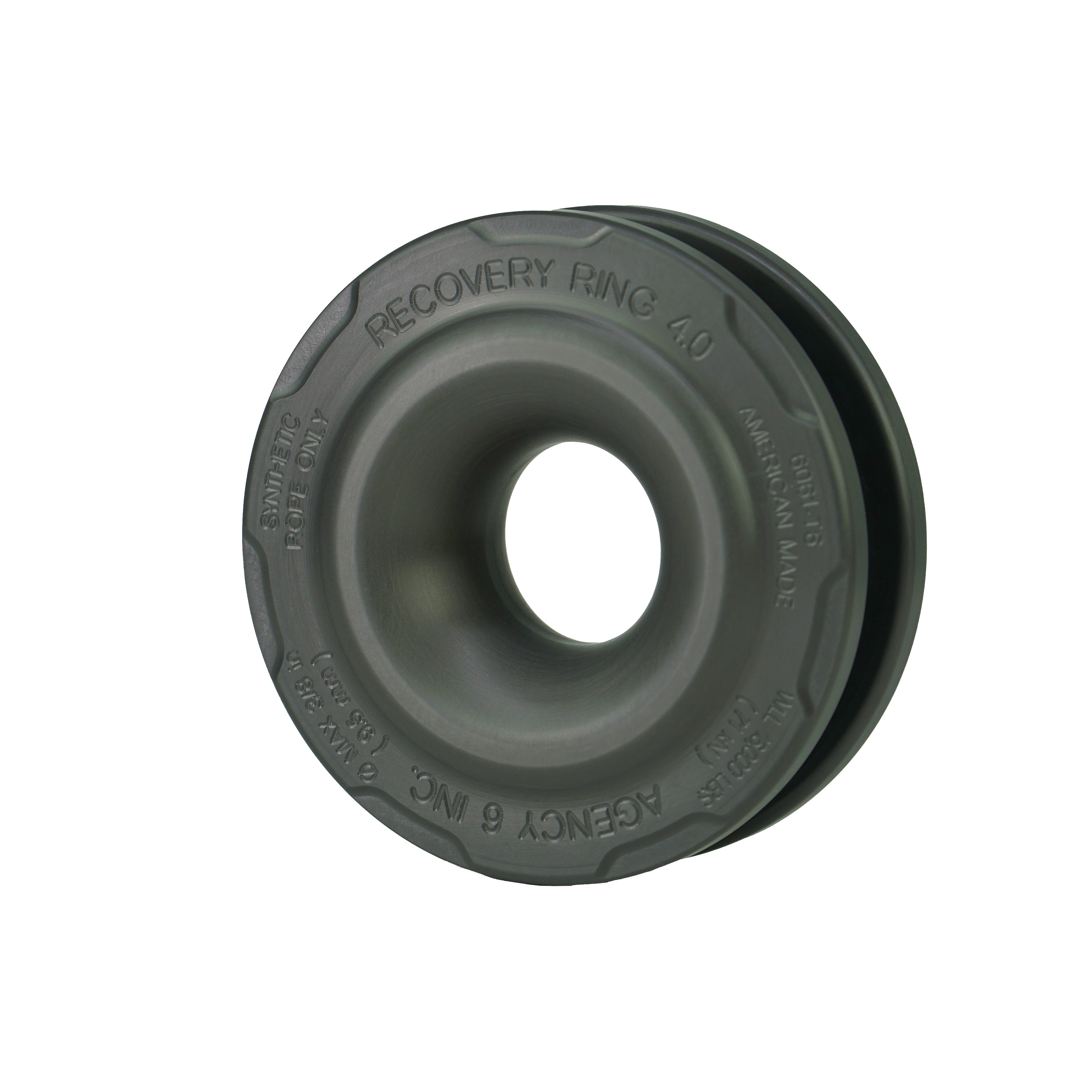 Grey Recovery Ring 4.0 for overlanding, synthetic winch rope accessory, off-road vehicle gear