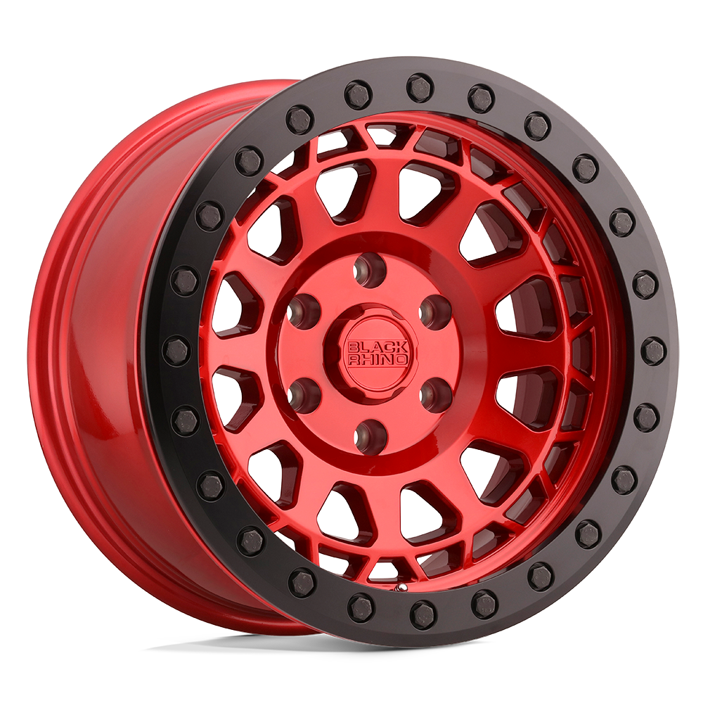Black Rhino Primm Beadlock wheel in Candy Red with Black Ring, universal fit