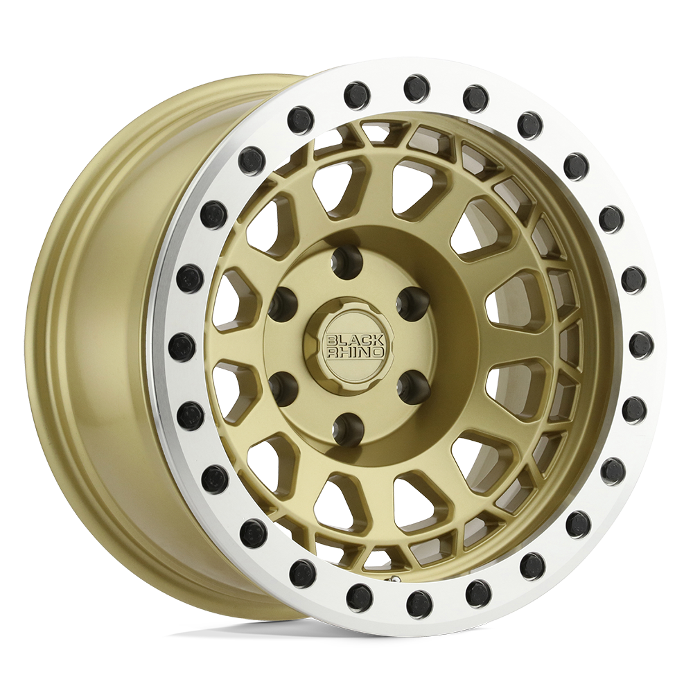 Black Rhino Primm Beadlock wheel in Matte Gold with Machined Ring, universal fit