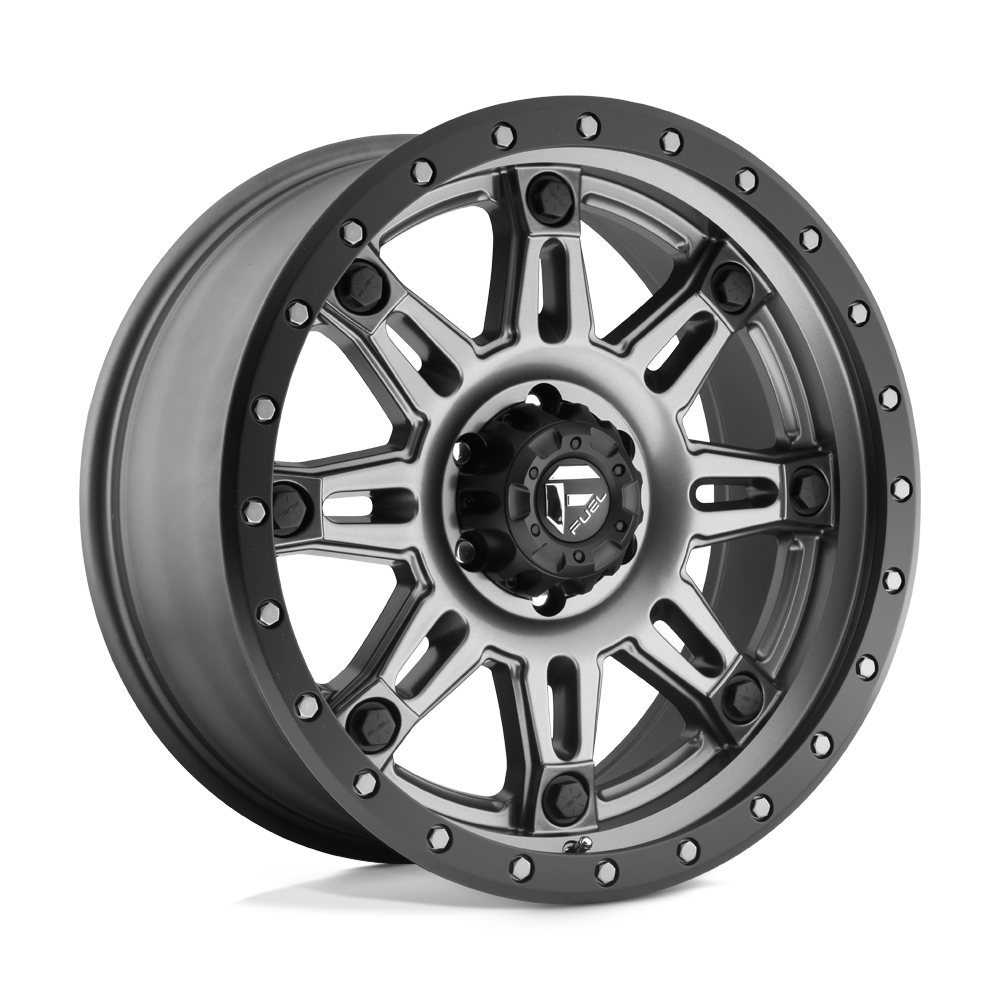 Fuel Hostage III D568 Matte Gunmetal Black Bead Ring wheel, multiple bolt patterns