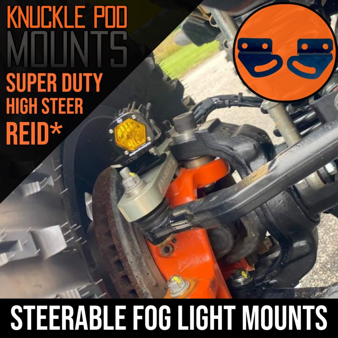 REID Super Duty Steerable Knuckle Pod Light Mounts (2005-2012)