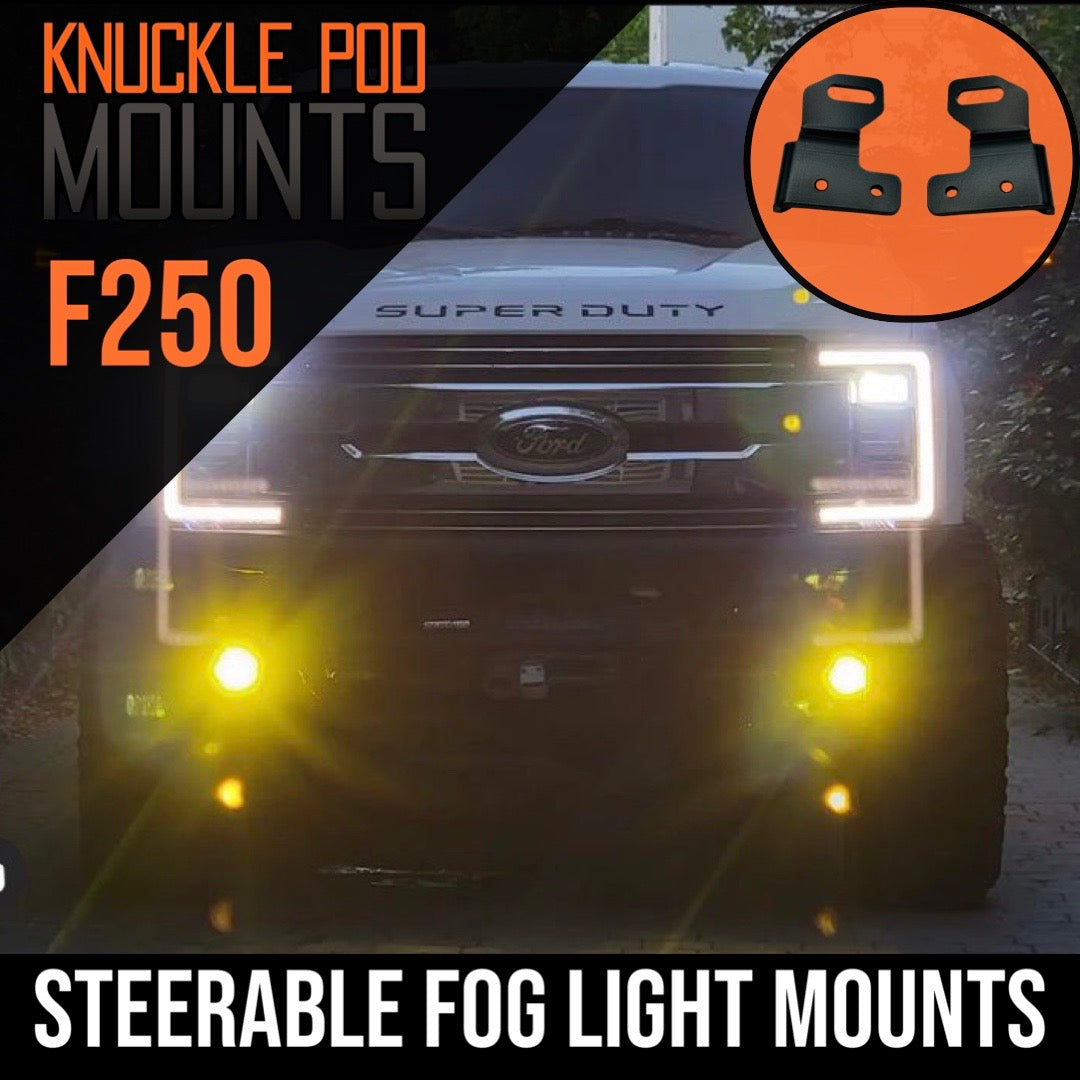 Gatekeeper Ford Super Duty Steerable Knuckle Pod Light Mounts (2017-2023)