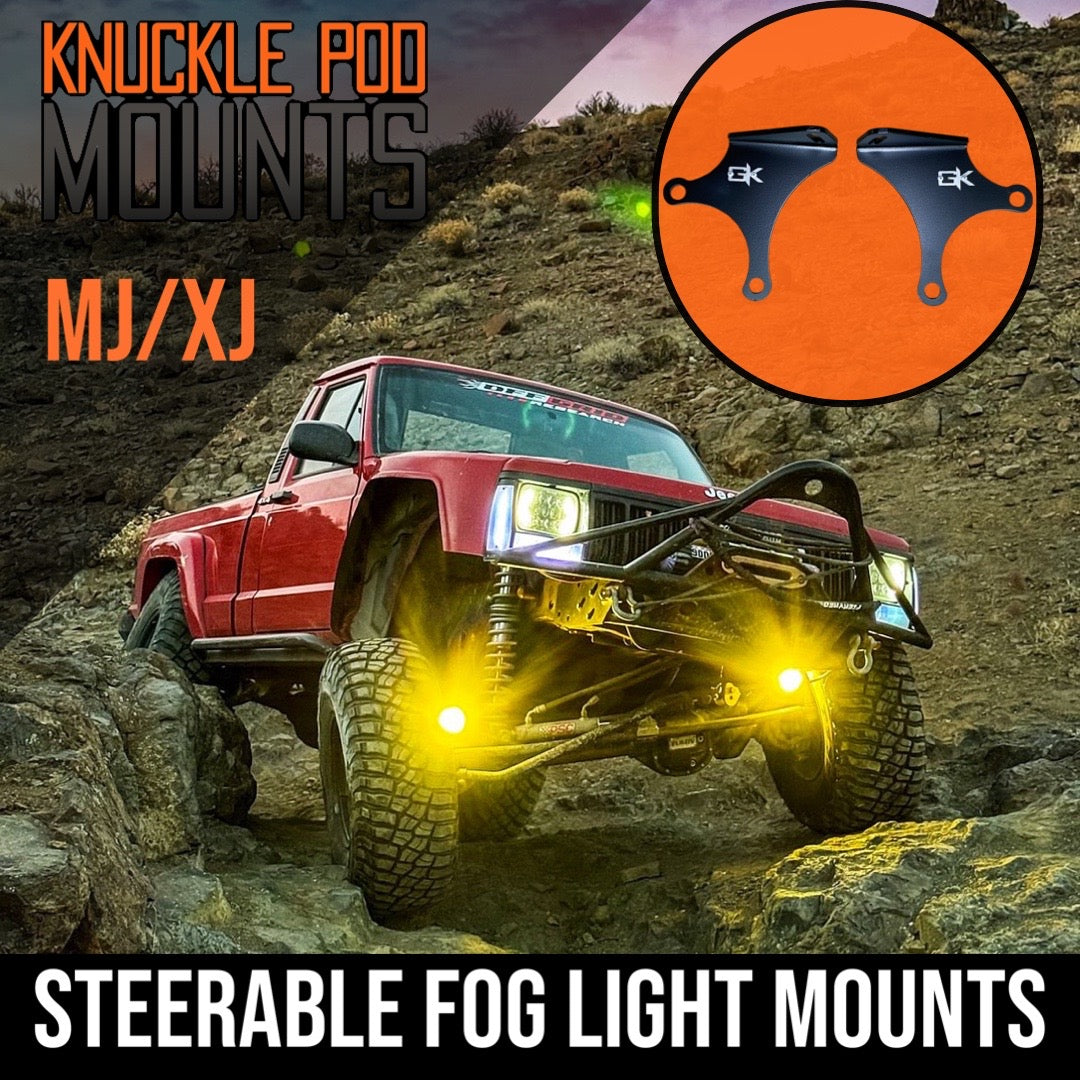 GateKeeper Off-Road 1983-2006 Jeep TJ XJ YJ ZJ Steerable Knuckle Pod Light Mounts for Wrangler Cherokee Dana 30 44 Axles