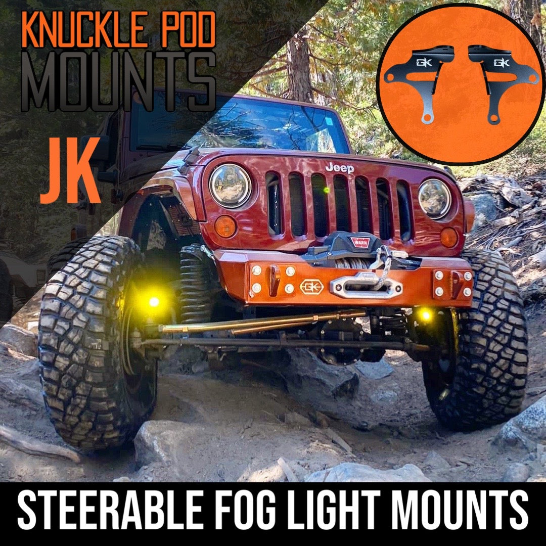 GateKeeper Off-Road 2007-2018 Jeep Wrangler JK Steerable Knuckle Pod Light Mounts Fits Dana 30/44 Axles