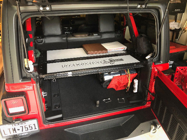 Diabolical Inc marine deck foam pads on a Jeep Wrangler Slipstream
