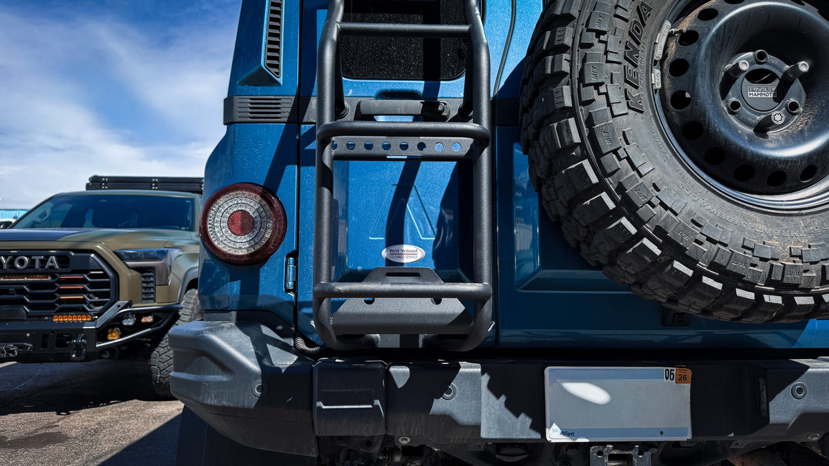 Dirtbox rear ladder with jerry can holder for INEOS Grenadier