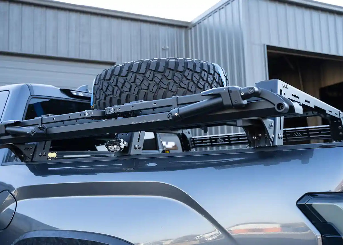 installed-universal-truck-bed-rack-bike-tray-mounting-brackets - NVMOS