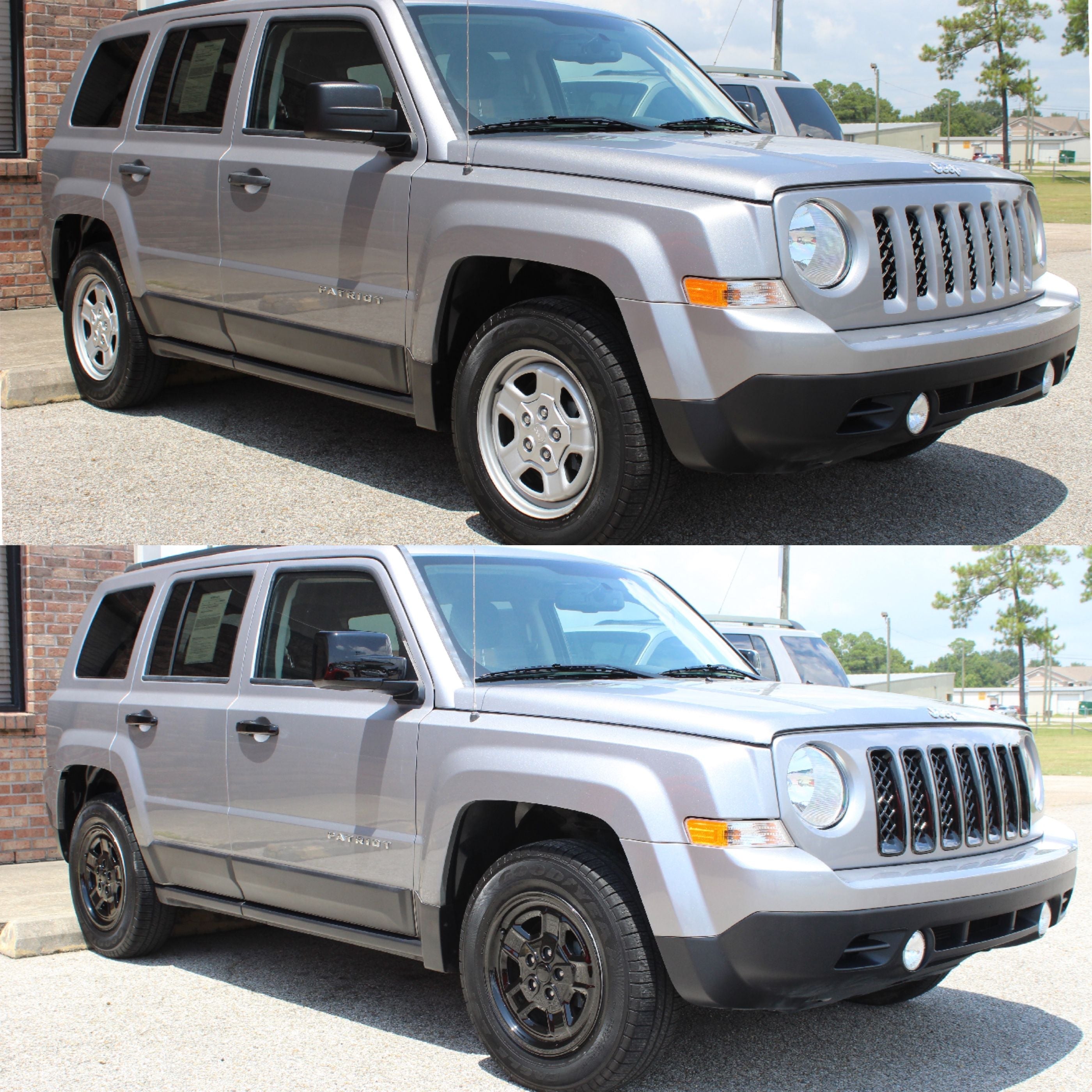 MC6243BLK 09-17 Jeep Patriot 2 PCS Full Gloss Black Tape-on Mirror Cover